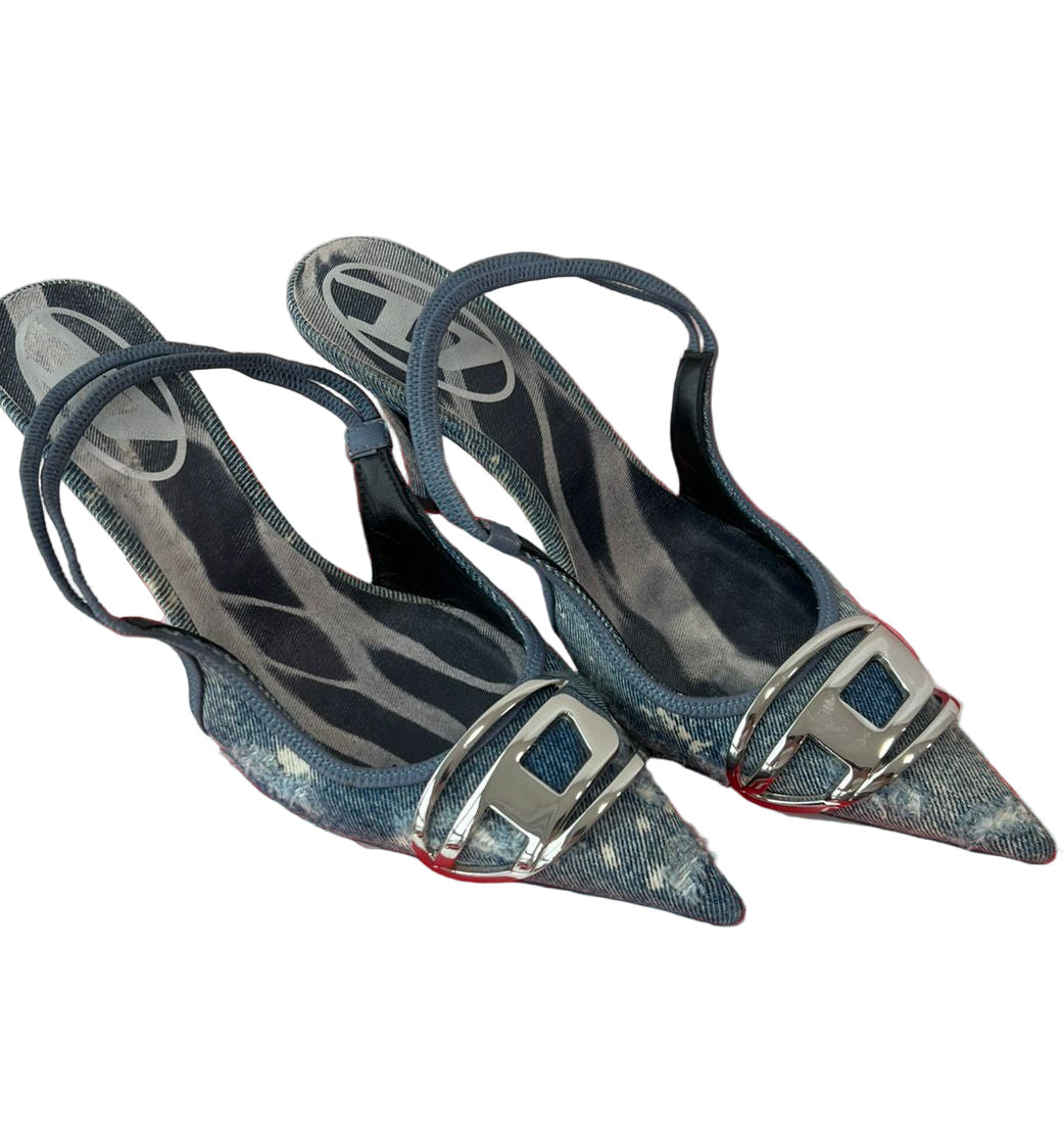 Diesel Denim Slingback Heels