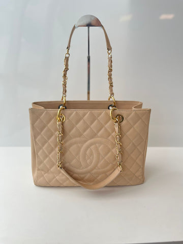 Chanel Shopping Bege Caviar