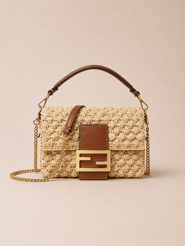 Bolsa Fendi Baguete Mini Beige