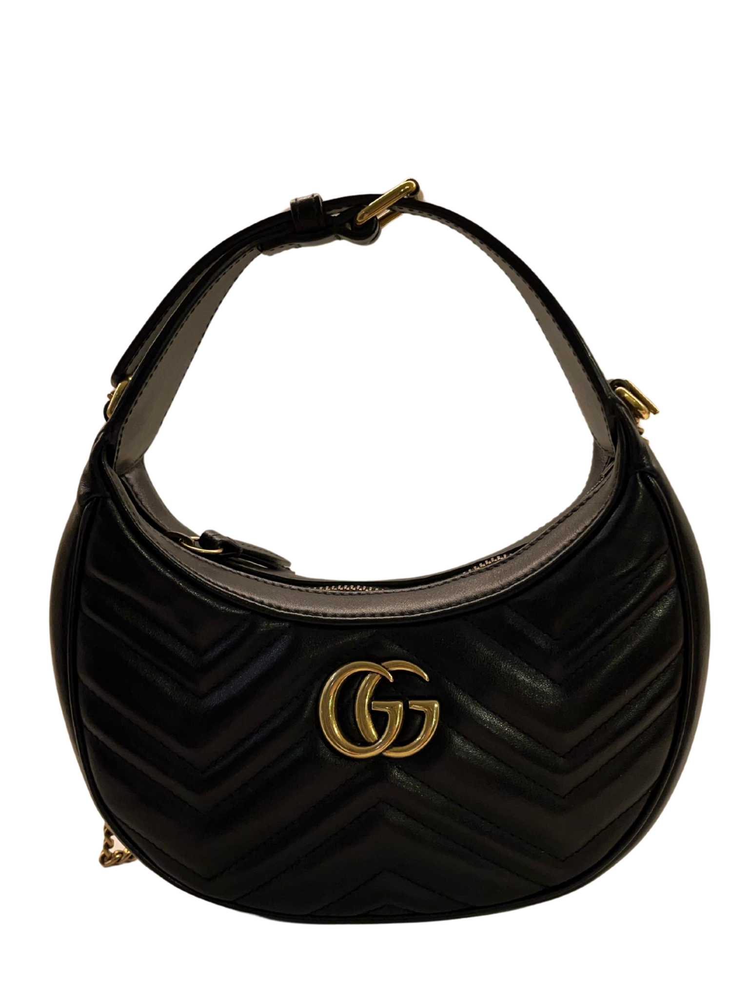 Bolsa GG Marmont Meia Lua Preta