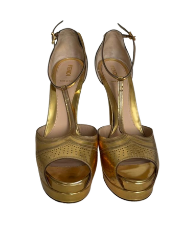 Sandália Fendi Dourada