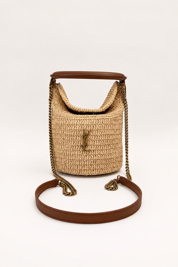 Saint Laurent Bucket Gaby em Ráfia