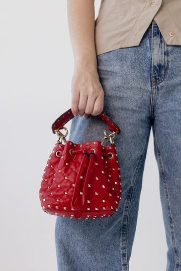 Valentino Rockstud Mini Bucket Bag