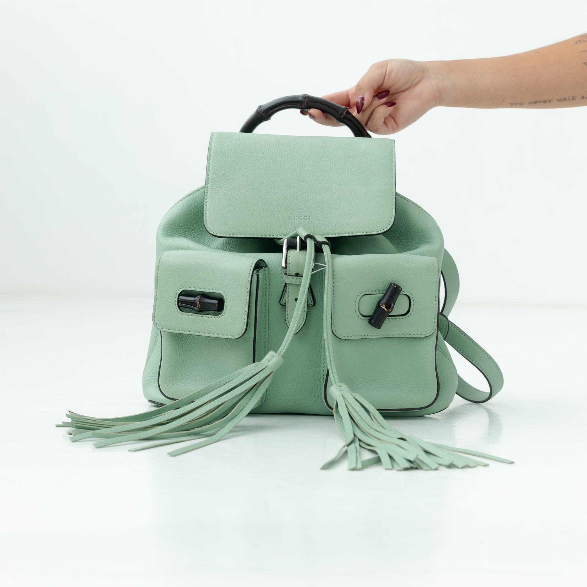 GUCCI Cellarius Bamboo Backpack