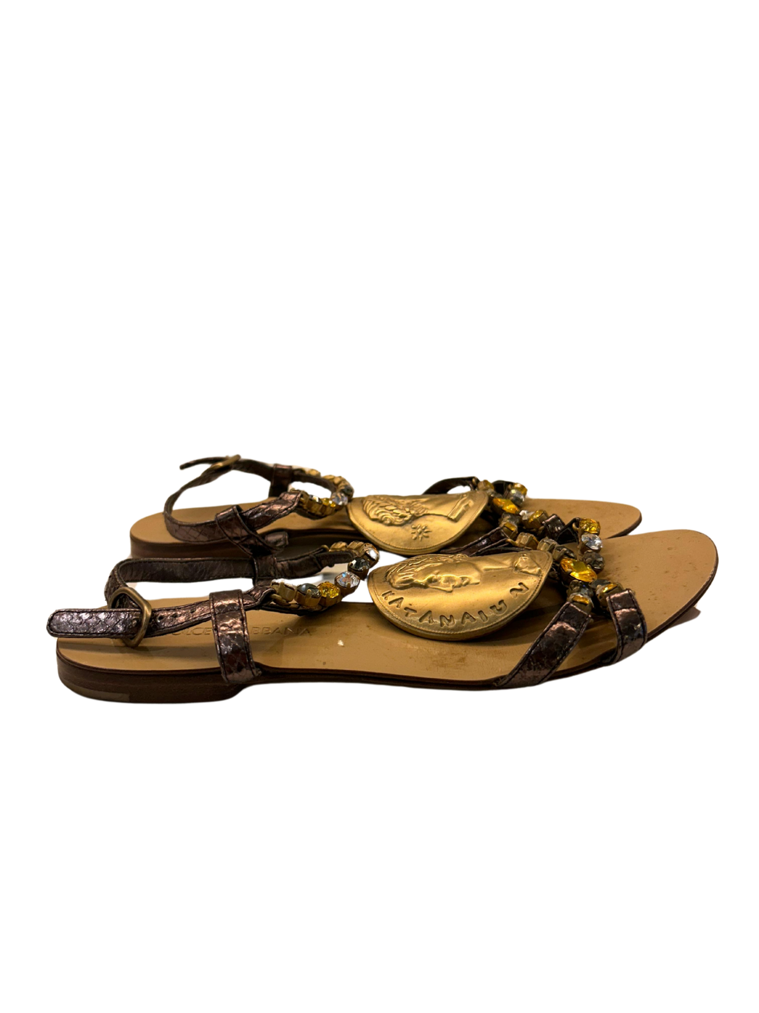 Sandália Flat Dolce & Gabbana com Aplicações