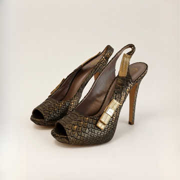 Versace Peep Toe Slingback Python 37 BR