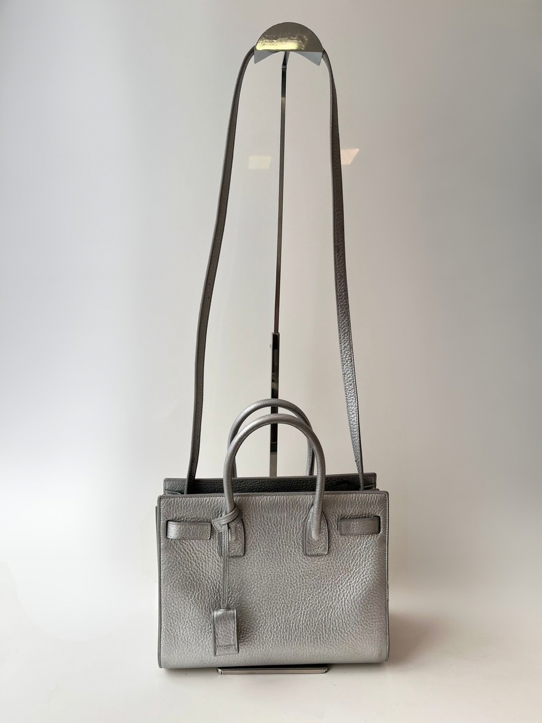 Saint Laurent Metallic Silver Sac De Jour
