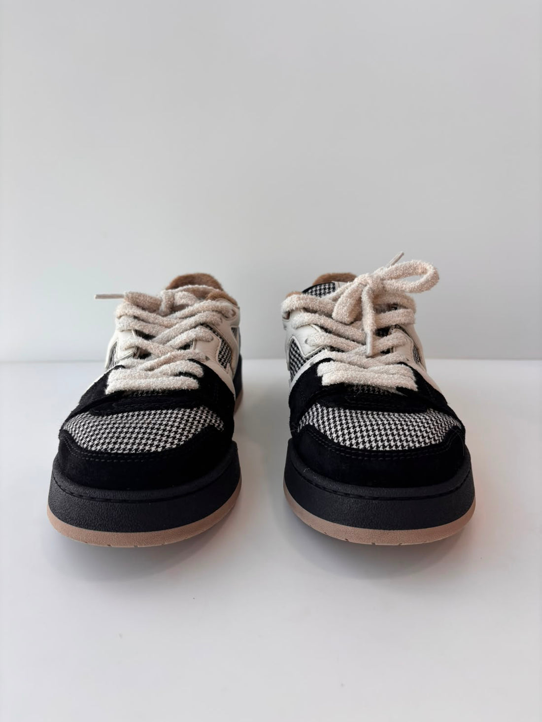 Fendi Match Suede Black Houndstooth Sneaker 39 BR