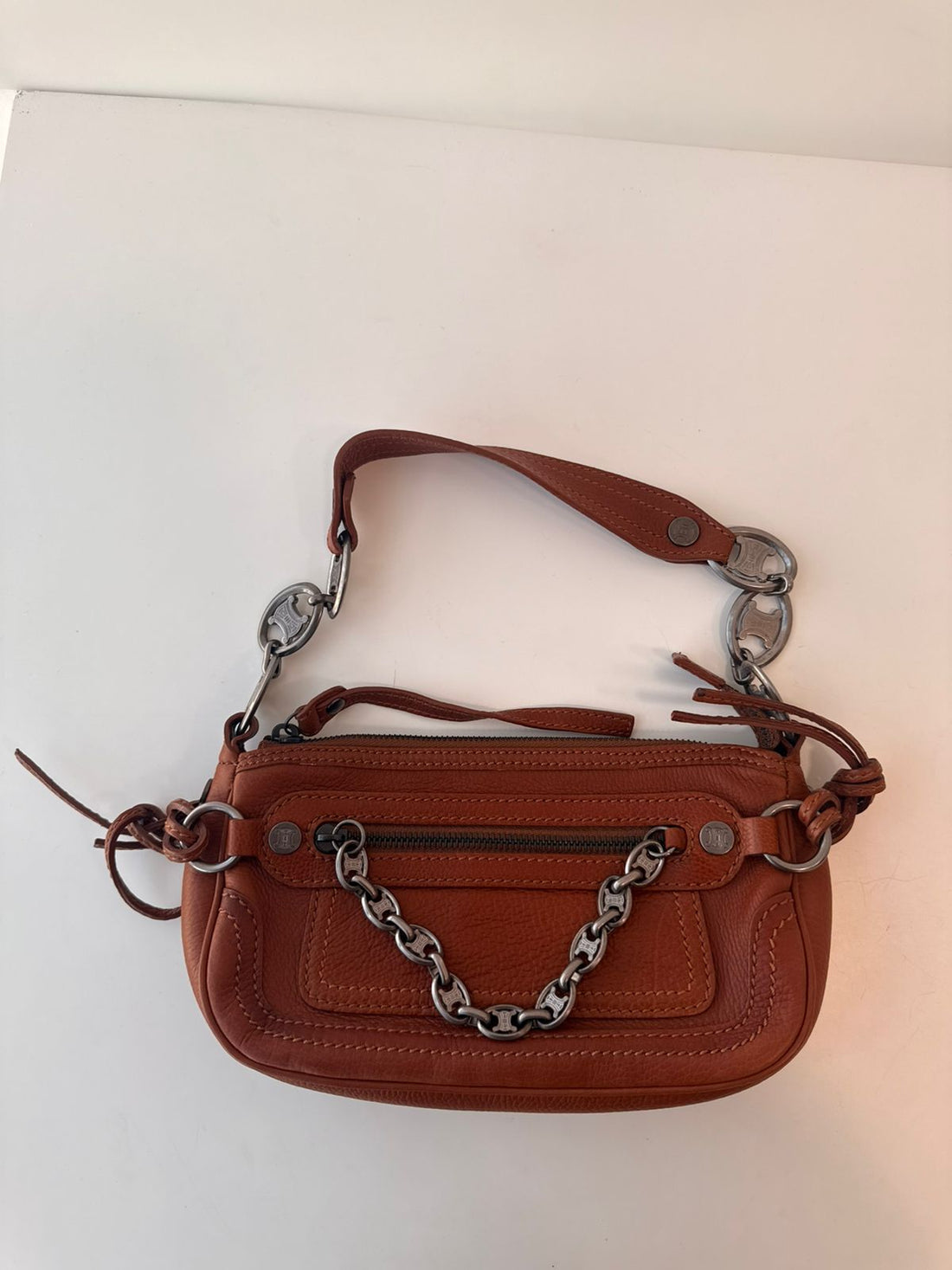 Celine Leather Triomphe Boogie Brown