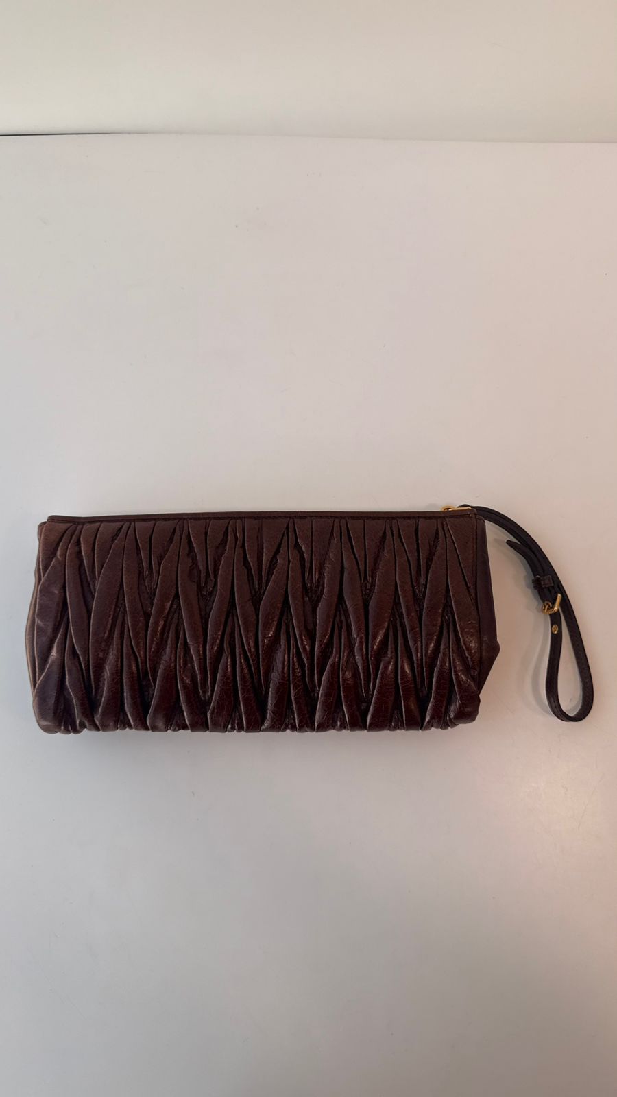 Clutch Miu Miu Matelasse Brown Vintage