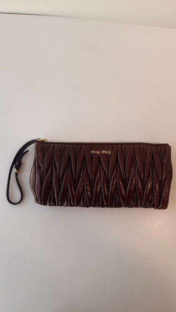 Clutch Miu Miu Matelasse Brown Vintage