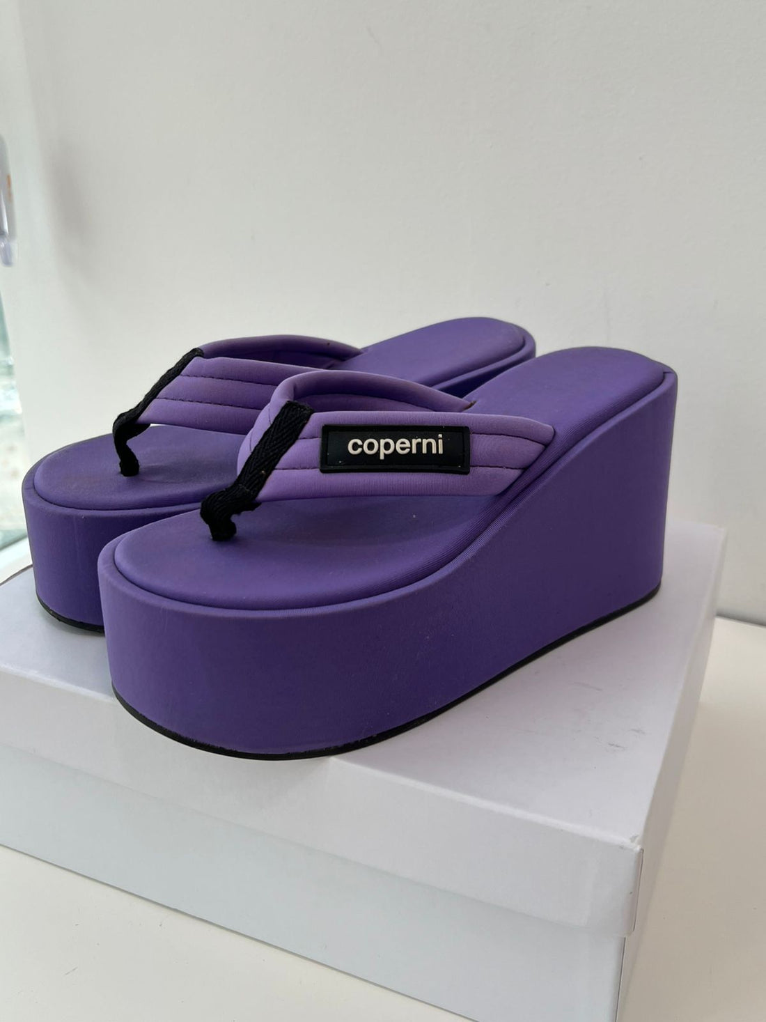 Coperni Purple Platform Flip Flops