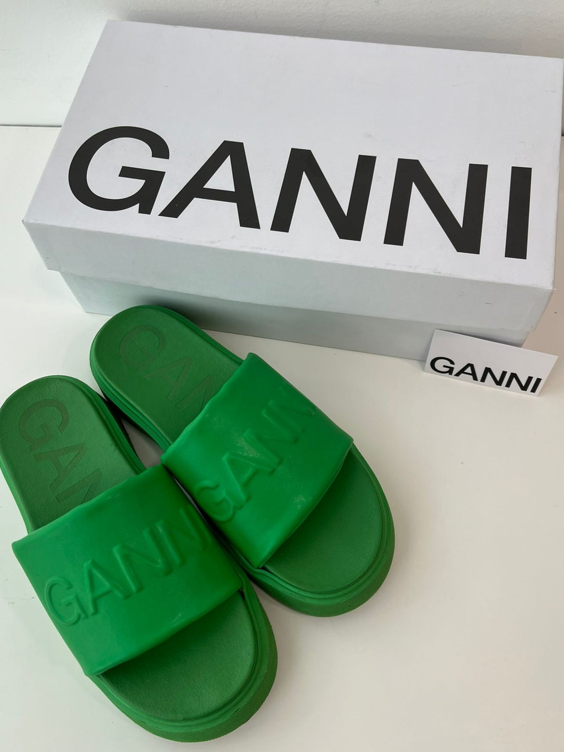 Ganni Green Slides